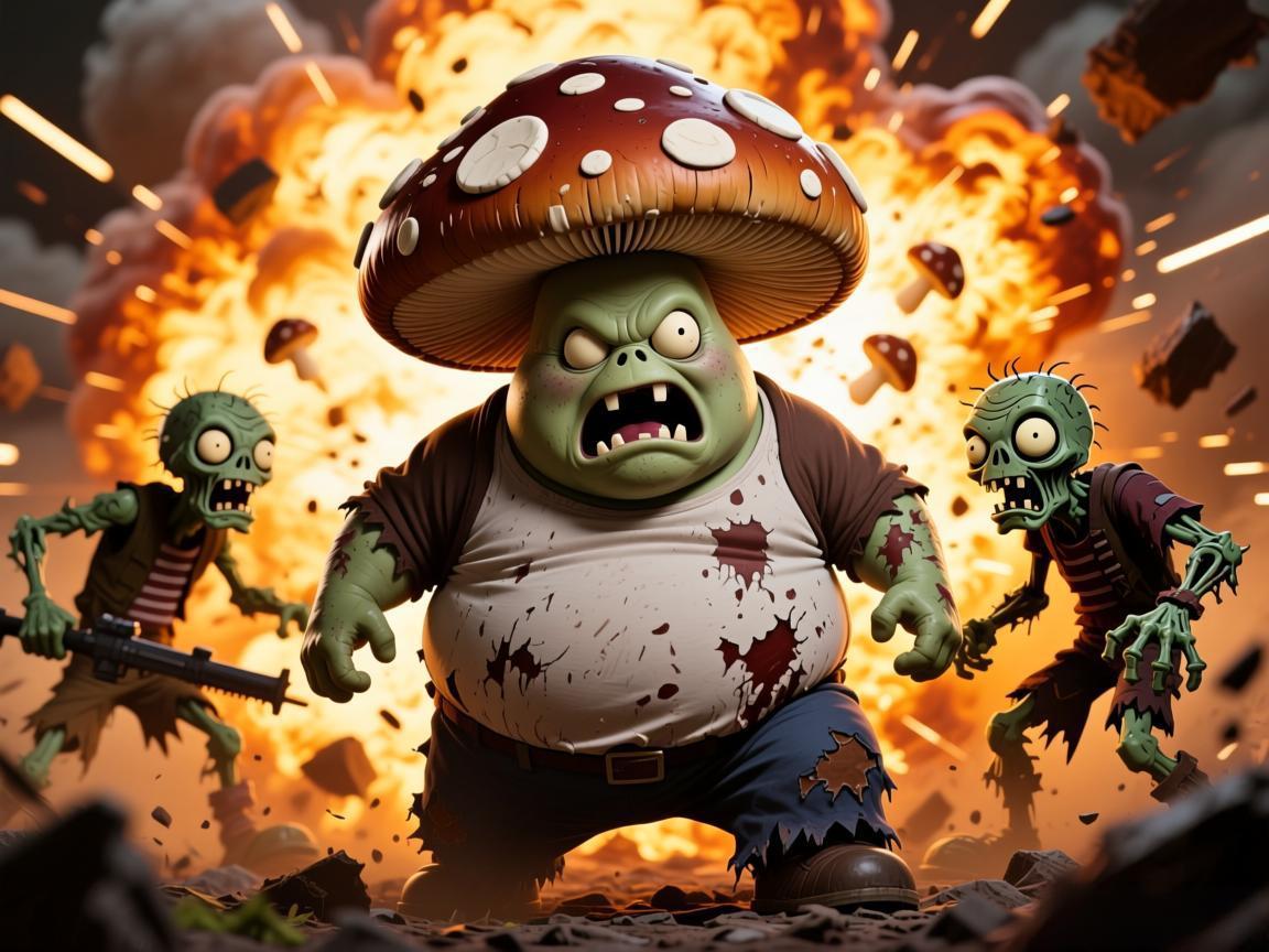 胖头菇大战爆炸僵尸
