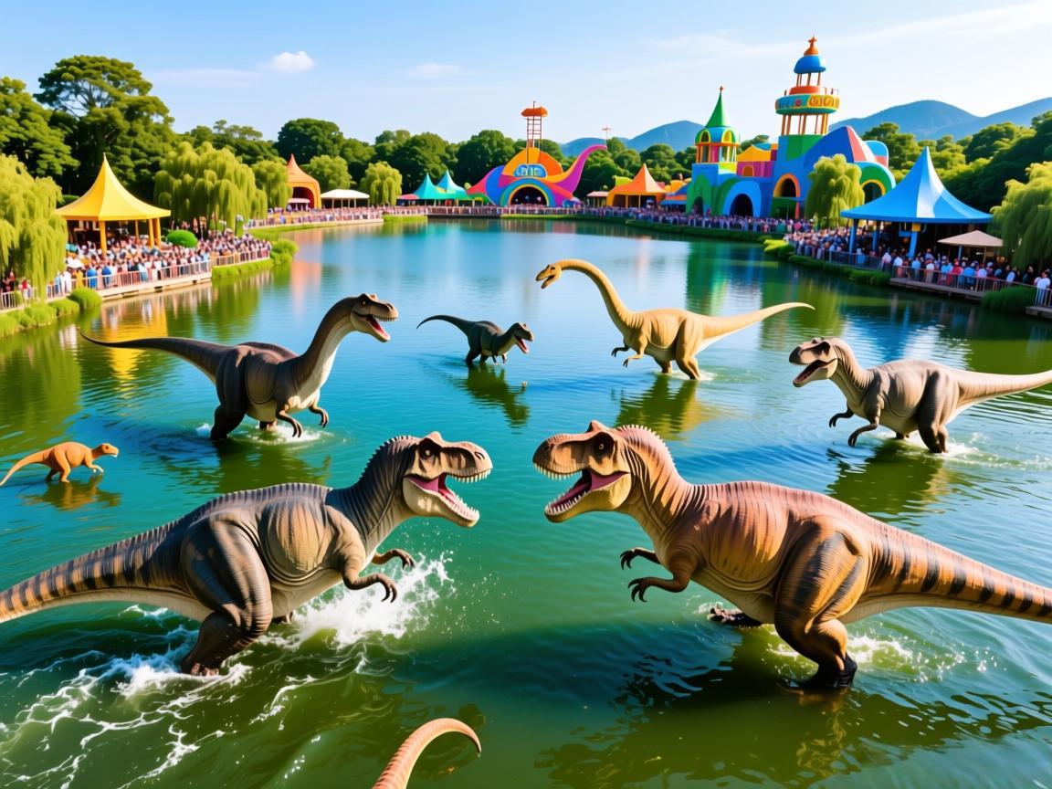 恐龙乐园大咖齐聚湖中大战